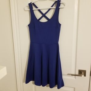 Blue Fit and Flair Mini Dress size XS (Stretchy)